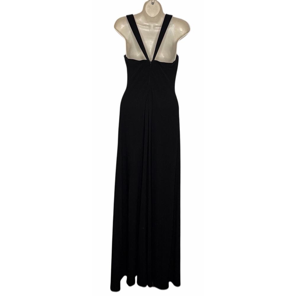 Sunning Vintage Laundry By Shelli Segal V Neck Neck Black Gown Size 4 - Picture 6 of 6